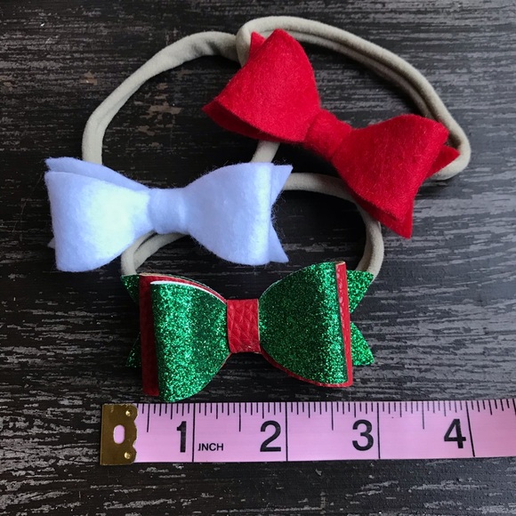 🌟HP❤️Handmade Christmas Baby Bow Headband Set ❤️ - Picture 3 of 5